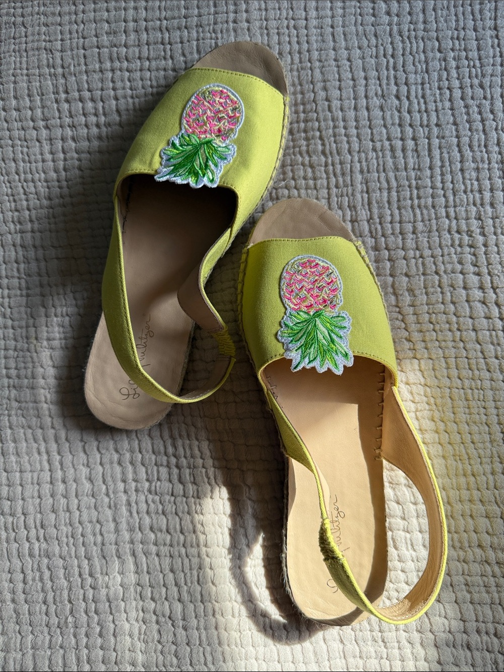 Lilly Pulitzer Yellow Pineapple Espadrille Slingbacks - Women 9